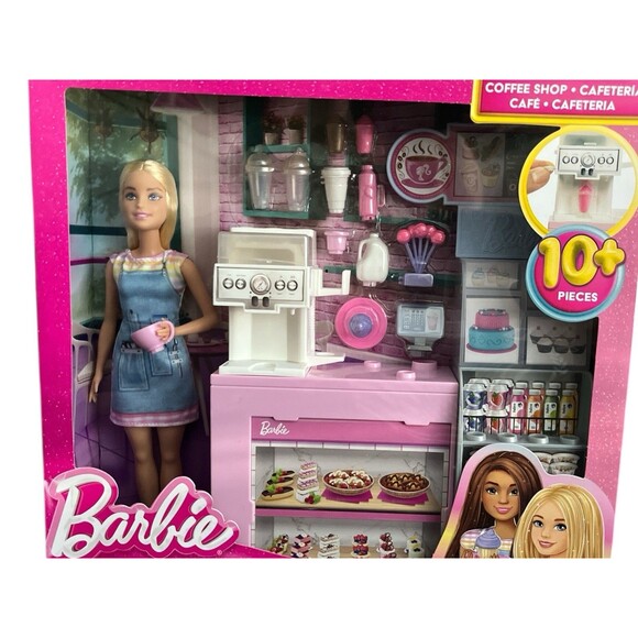 Barbie You Can Be Anything Coffee Shop Cafeteria Cafe  Playset 20+ Pcs NIB - Picture 1 of 3